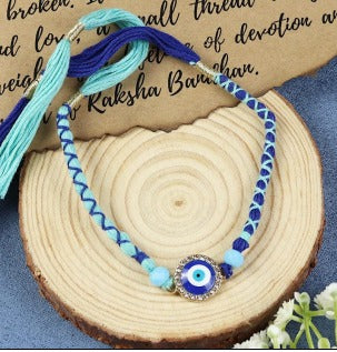 Premium Evil Eye Rakhi With Beads - 1 Pc