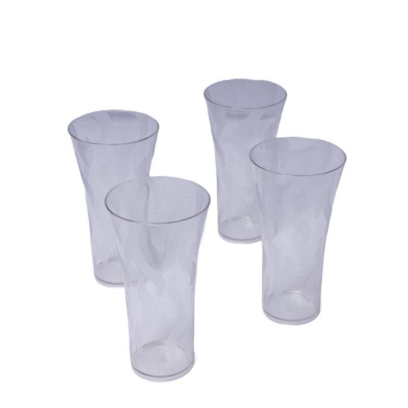 Transparent Trendy Lassi Glass  - Set Of 4