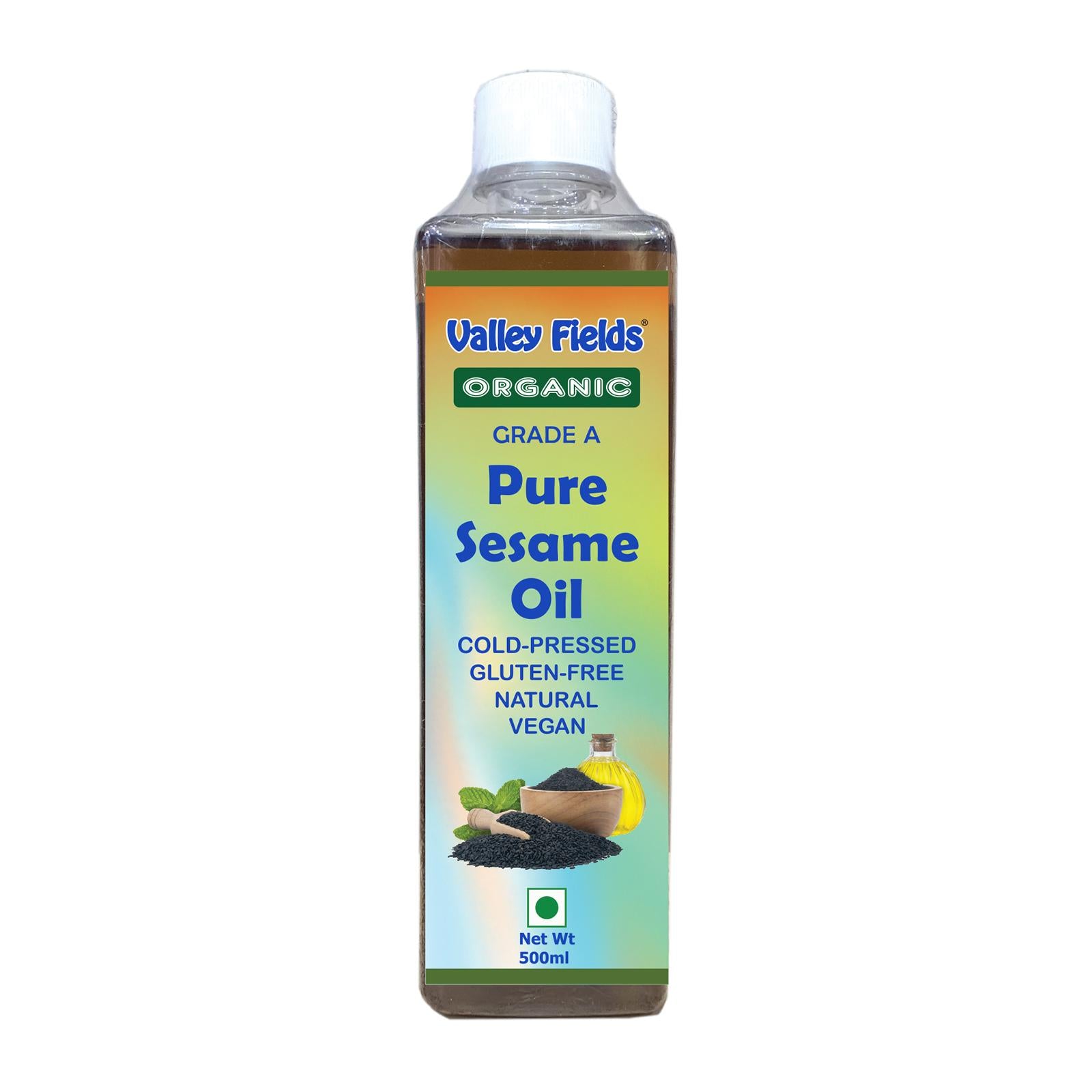 Valley Fields Black Sesame Oil (Certified ORGANIC) - 500 ml