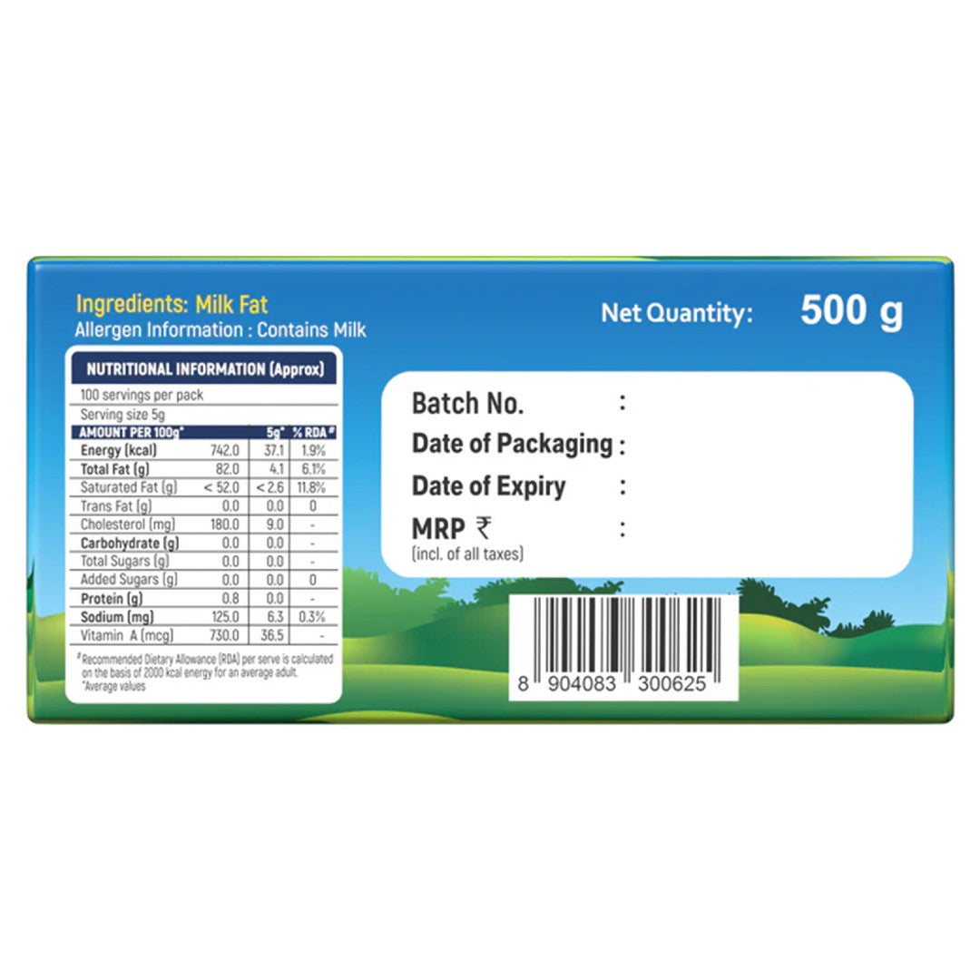 Milky Mist Butter UNSALTED (Chilled) - 500 g