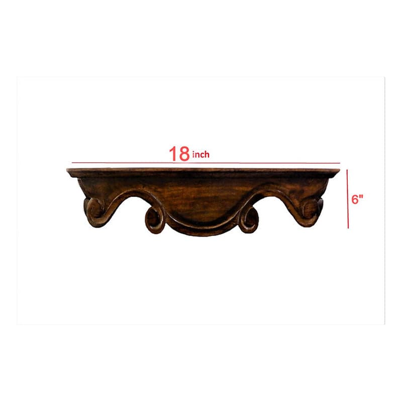 Wall Shelf - Pooja Shelf-Wallnut Coffee Shade - 1 Pc