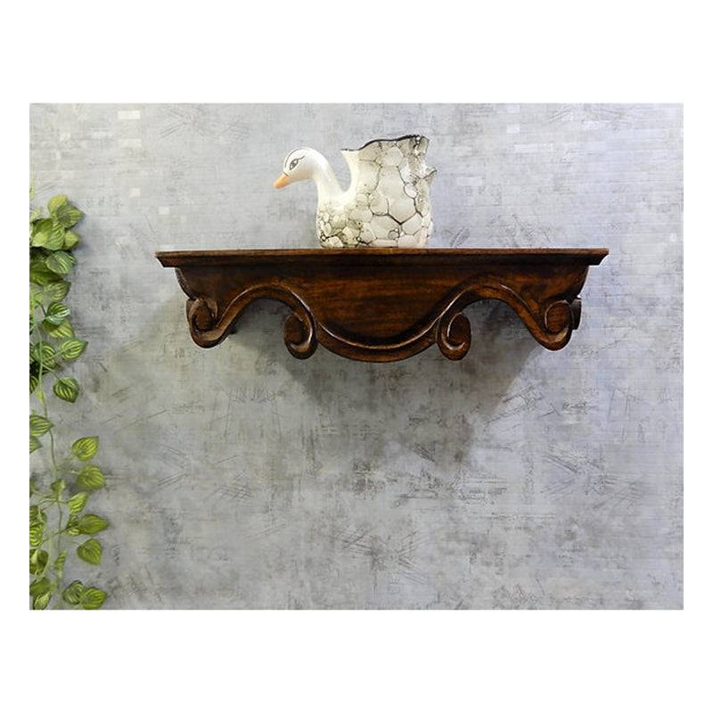 Wall Shelf - Pooja Shelf-Wallnut Coffee Shade - 1 Pc