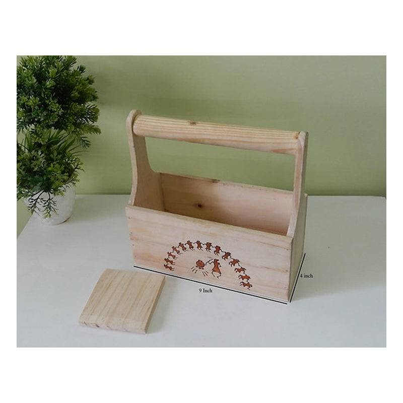 Flower Basket Cutlery Holder Table Or Kitchen Organizer Warli Art Product - 1 pc