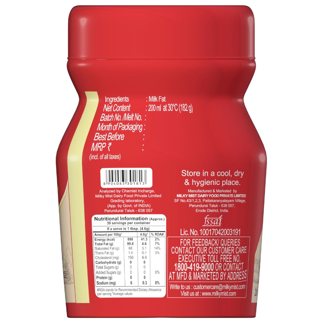 Milky Mist Pure Cow Ghee - 200 ml