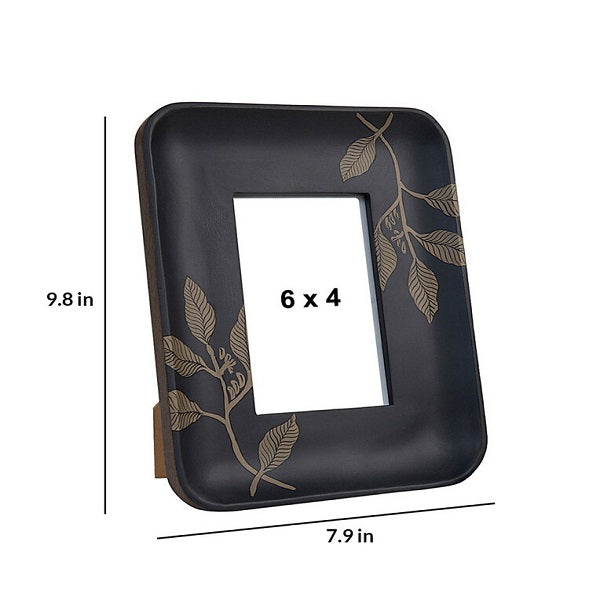 Ellementry Golden Foliage wooden photo frame small For Kitchen/Gifting Purpose(MPDEA2750) - 1 Pc
