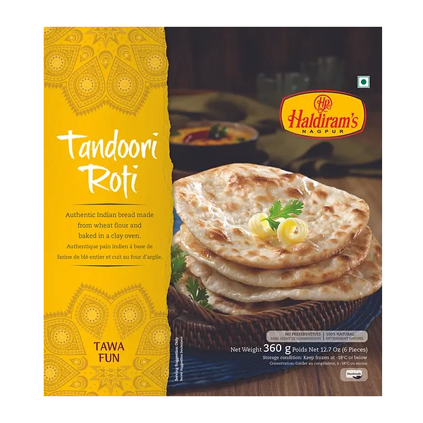 Haldiram Tandoori Roti (Chilled) - 360 g / 6 Pcs