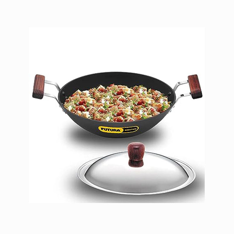 Hawkins Futura Nonstick Deep Fry Pan With Stainless Steel Lid  - 1 Pc ( 2.5 L)