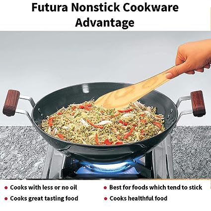 Hawkins Futura Nonstick Deep Fry Pan With Stainless Steel Lid  - 1 Pc ( 2.5 L)