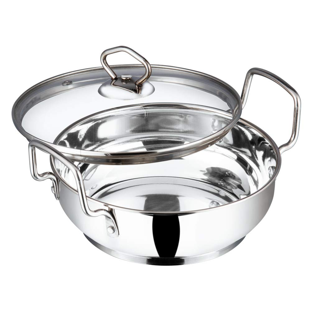 Vinod Stainless Steel Kadhai with Glass Lid - 4 L - IKD26