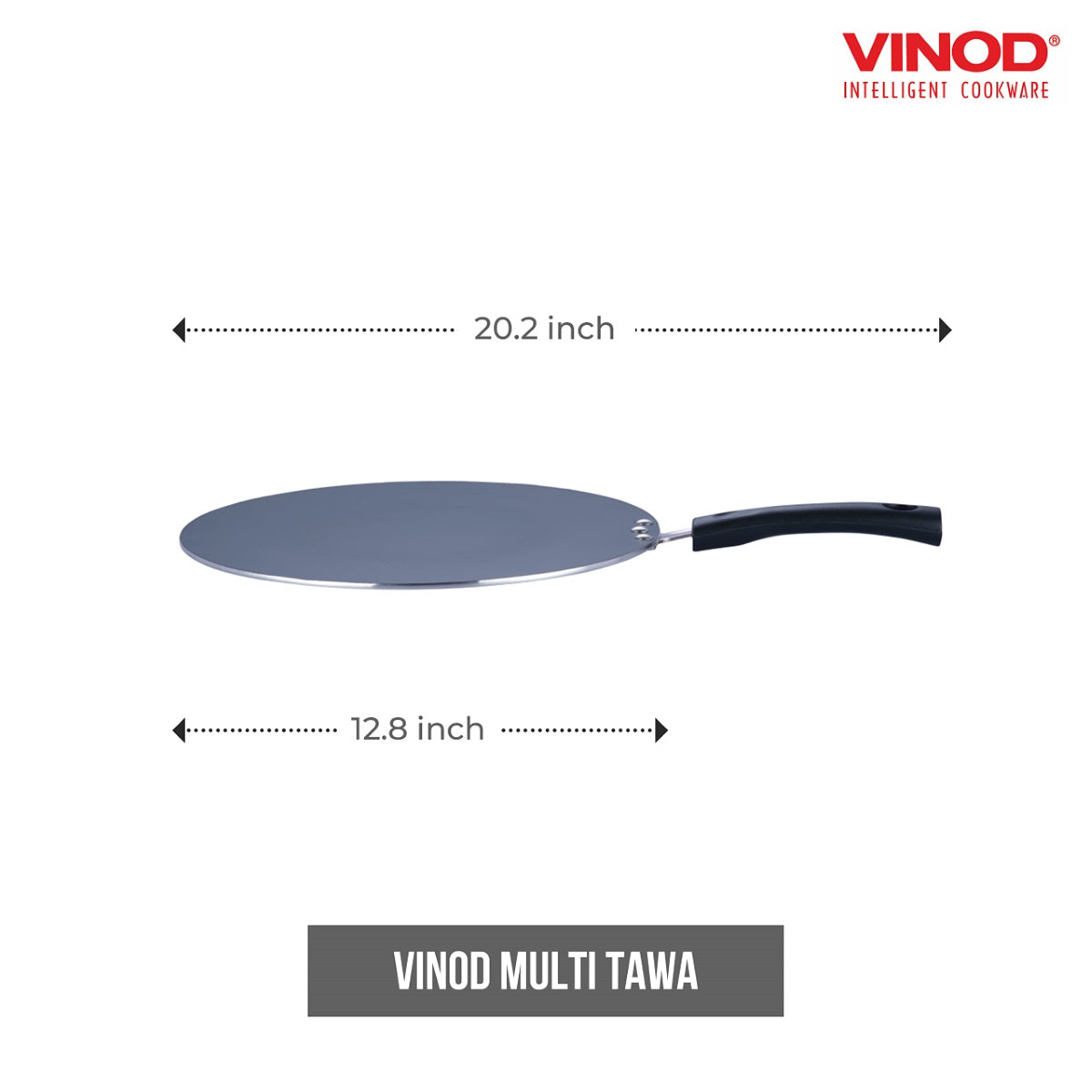 Vinod Zest Aluminium Non Stick Flat Multi Tawa - 32.5 Cm - ZFMT325