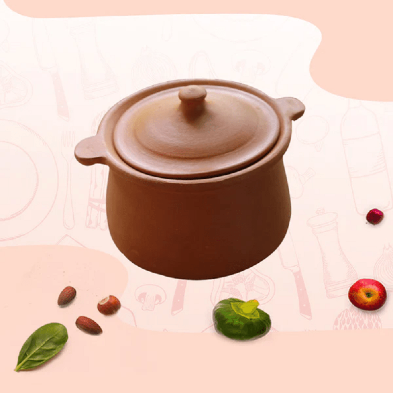 Earthen Clay Cooking Pot - 2 L