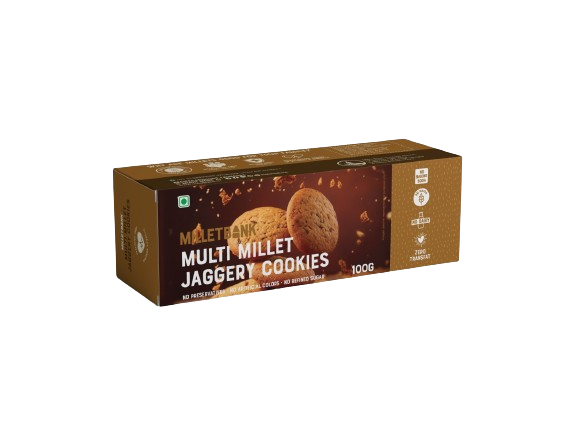 Millet Bank Multi Millet Cookies With Jaggery Crunchy Healthy Rich In Protein - 100 g