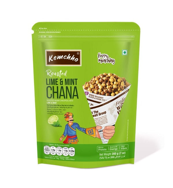 KEMCHHO Roasted Chana With Lime & Mint - 200 g