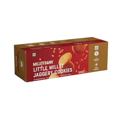 Millet Bank Little Millet Jaggery Cookies Fragrant Cumin Infusion No Preservatives No Artificial Colors No Refined Sugar - 100 g