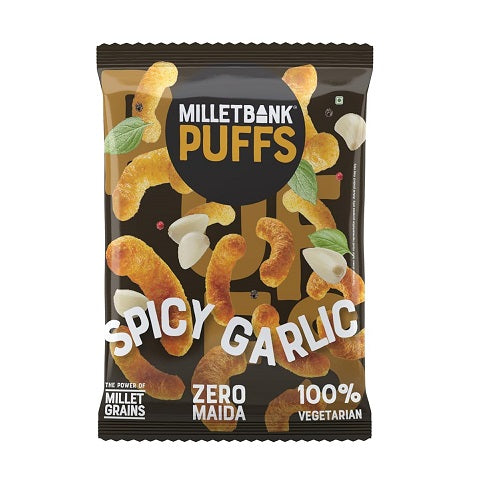 Millet Bank Puffs Spicy Garlic - 30 g