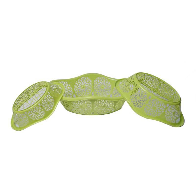 Plastic Nested Fruit Basket (Blue / Green) - Set of 3