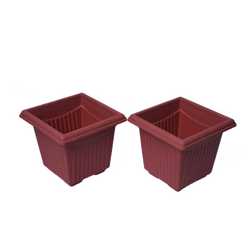 Plastic Planter Square Shape  - Set of 2