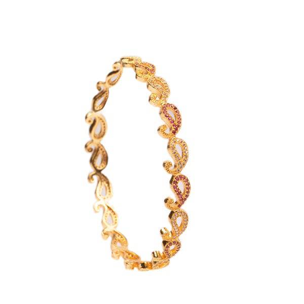 Mango Design Pink Stone Bangle(2.6) - 1 Set (2 Pcs)