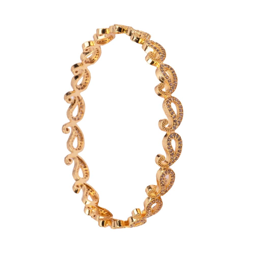 Mango Design White Stone Bangle(2.6) - 1 Set (2 Pcs)