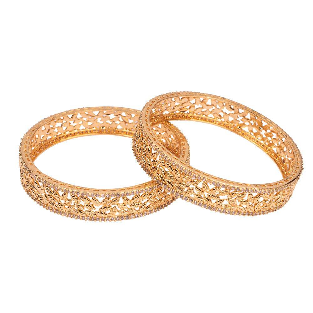 Antique Leaf Cut Design Bangle(2.6) - 1 Set (2 Pcs)