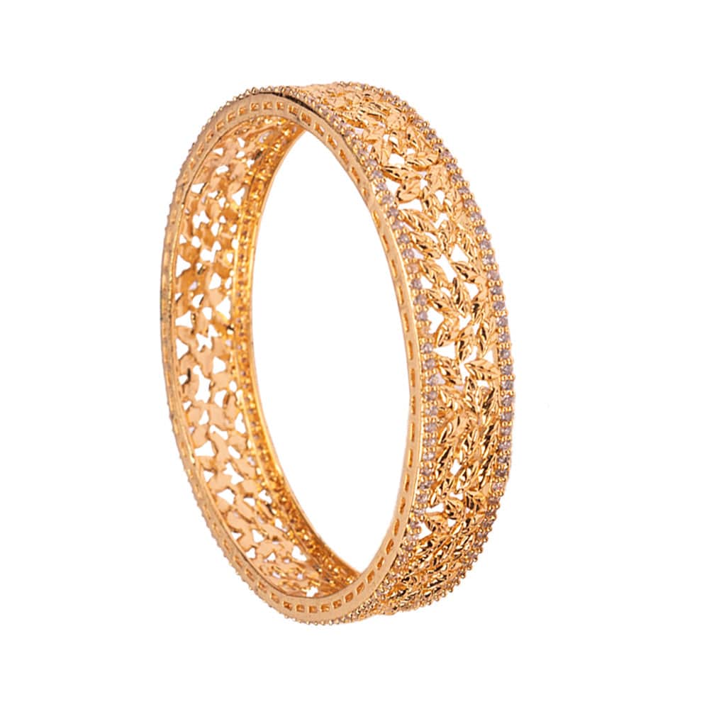 Antique Leaf Cut Design Bangle(2.6) - 1 Set (2 Pcs)