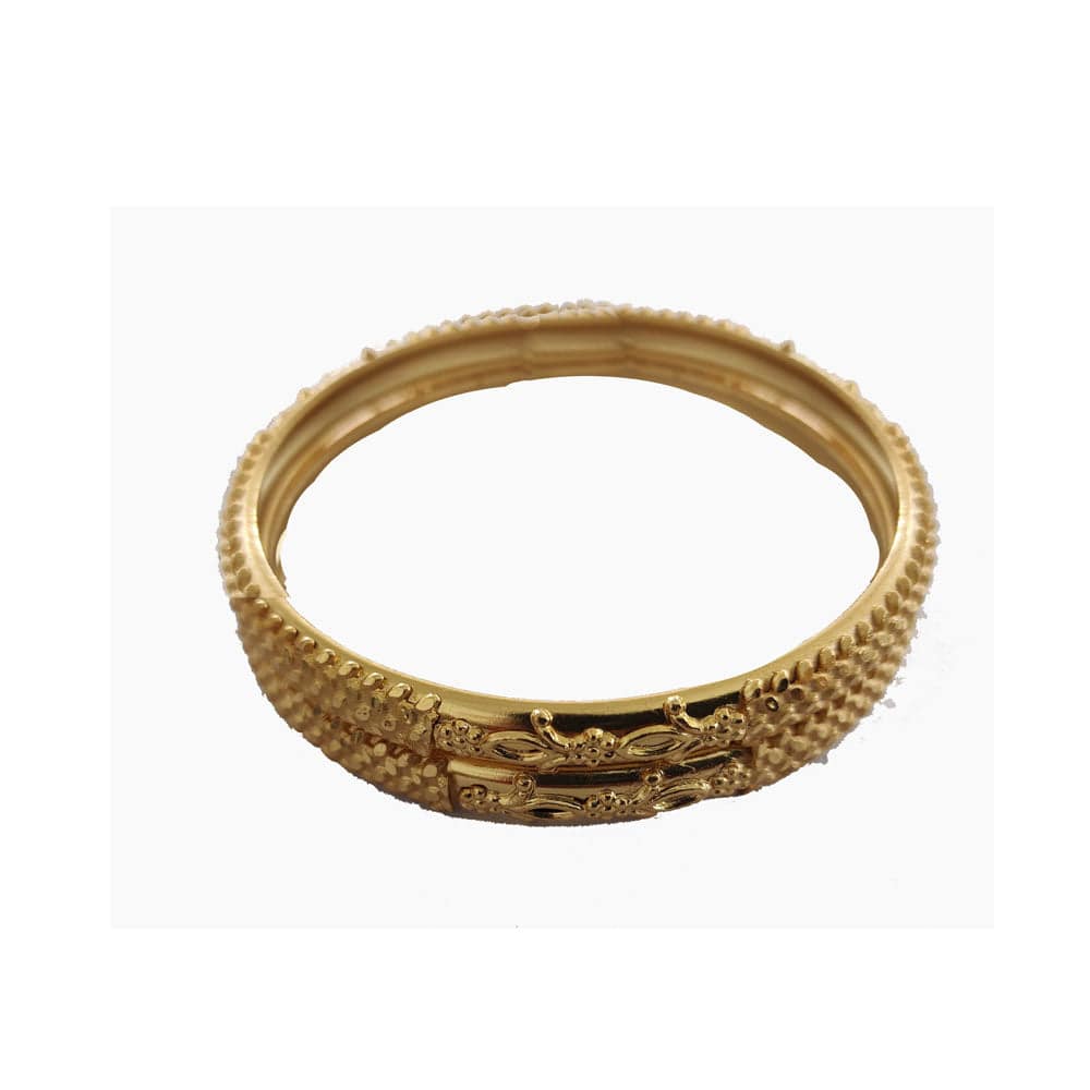 Plain Gold Finish Bangle (2.6) - 1 Set (2 Pcs)