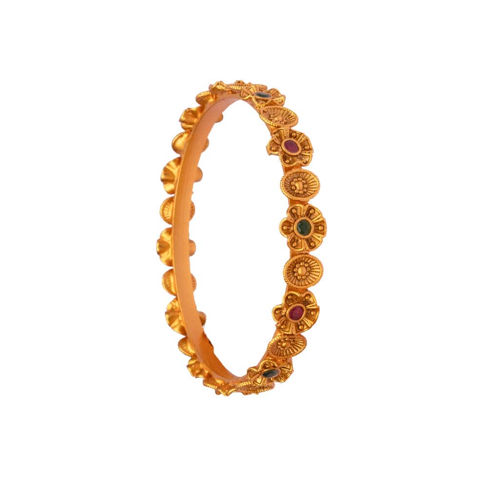 Antique Flower Design Bangle Set (2.6) - 1 pc