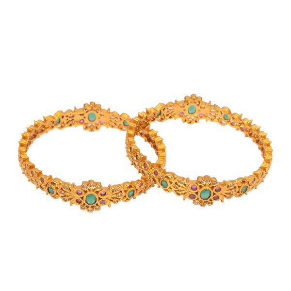 Antique Green Stone Bangle Set (2.4) - 1 pc