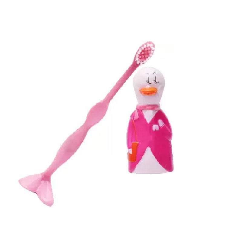 Princy Duck Cartoon Toy manual Tooth Brush For Kids (Pink) - 1 pc