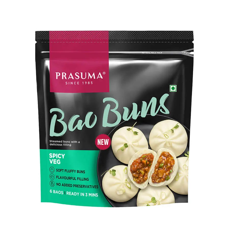 Prasuma Spicy Veg Bao Buns - 300 g