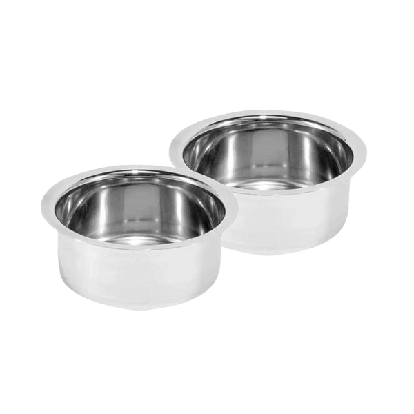 LLM Pack of 2 Stainless Steel Traditional Dabara / Coffee Dabara - 1 Set (2 pcs)