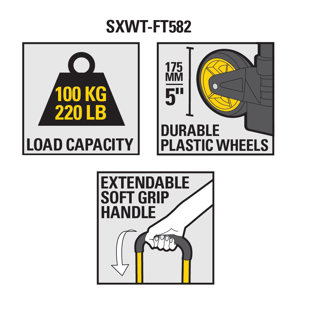 Stanley Folding Hand Truck 90Kg SXWTD FT582 - 1 Pc
