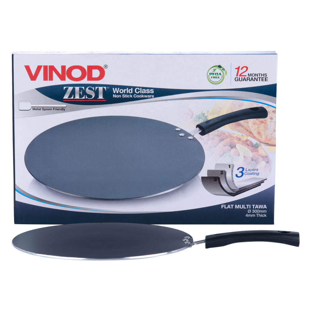 Vinod Zest Aluminium Non Stick Flat Multi Tawa - 28 cm - ZFMT28