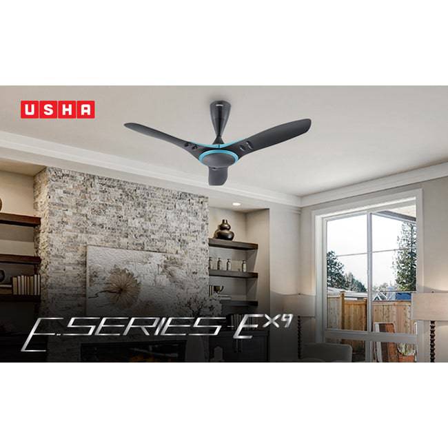 Usha Ex9 1200Mm High Speed Dust Resistant 5 Star Premium Ceiling Fan (Moonlight Black) -1 Pc