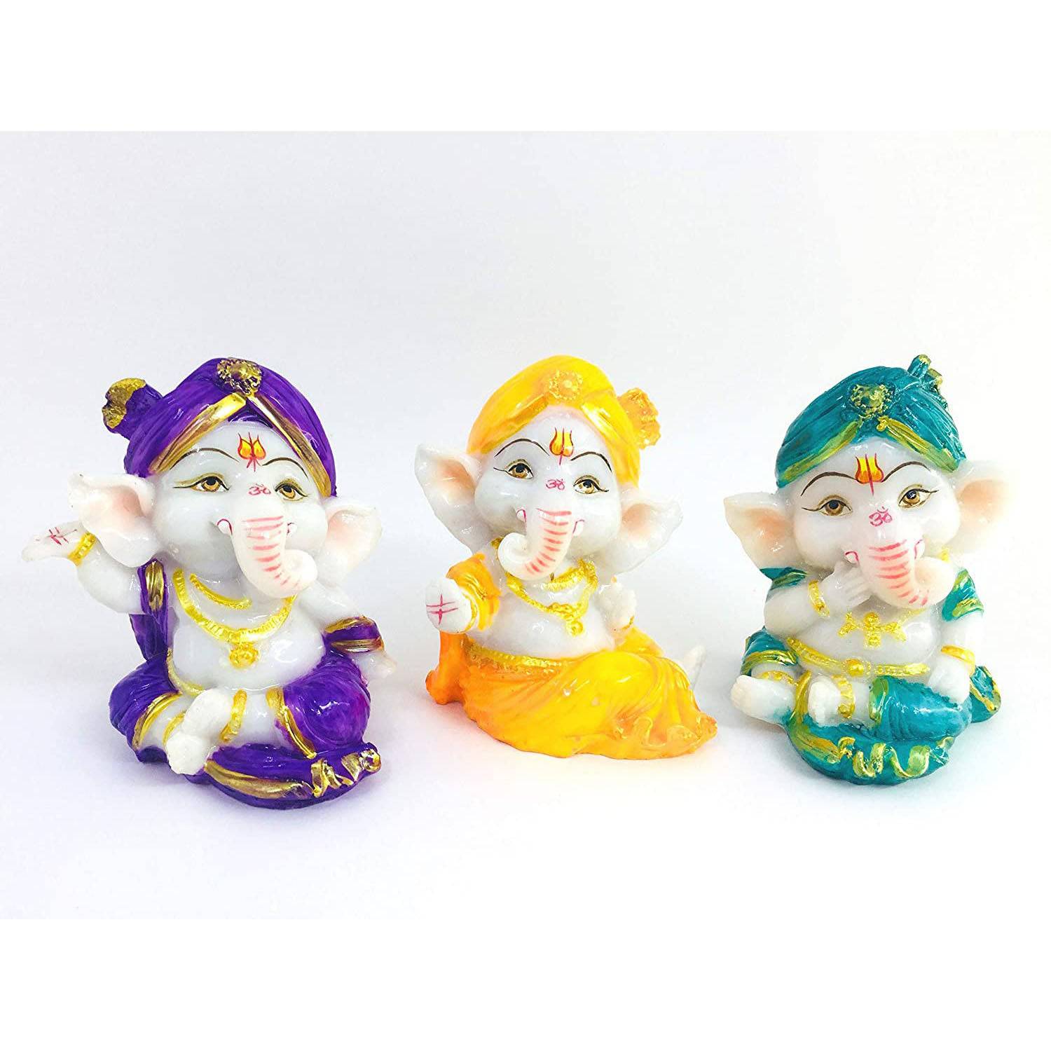 Mini Ganesh Statue Showpiece For Home Decor - 1 Pc