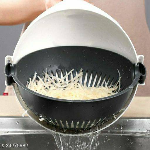 Plastic Vegetable Chopper With Drainer - 1 Pc