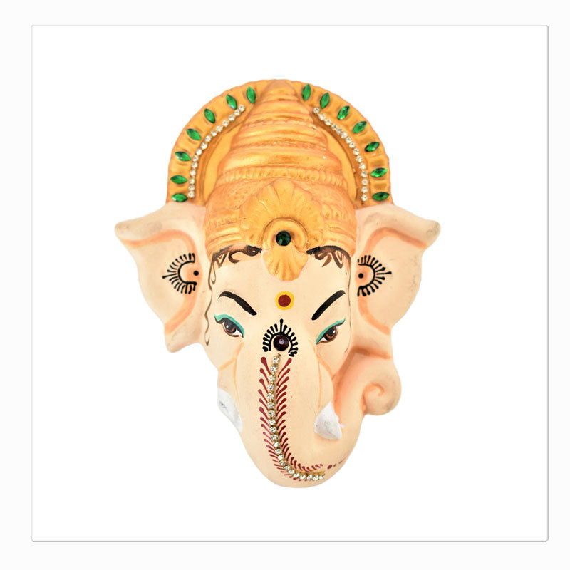 Wall Hanging Clay Ganesha Face Classic - 1 pc