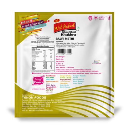Wel Baked Whole Wheat Khakhra Bajra Methi - 200 g