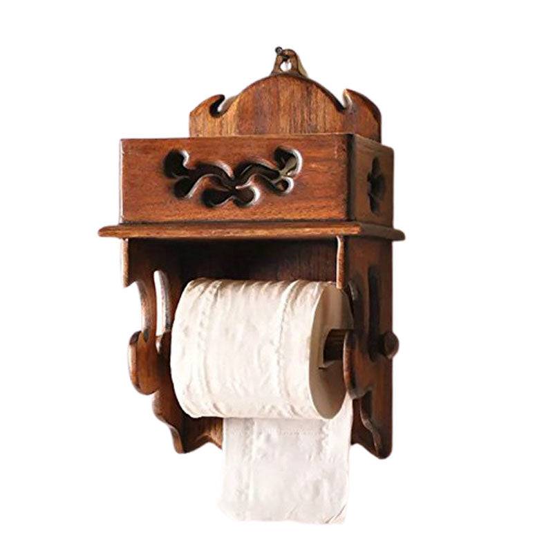 Wooden Beautiful Design 2 Compartments Tissue Box & Napkin Holder - 1 Pc