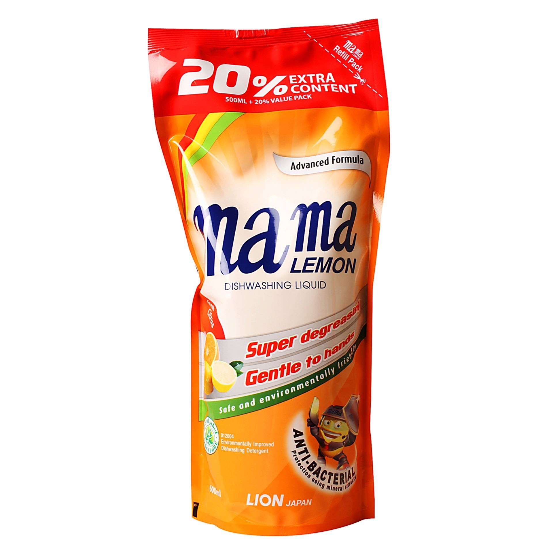 Mama Lemon Fresh Citrus Anti Bacterial Refill Dishwashing Liquid