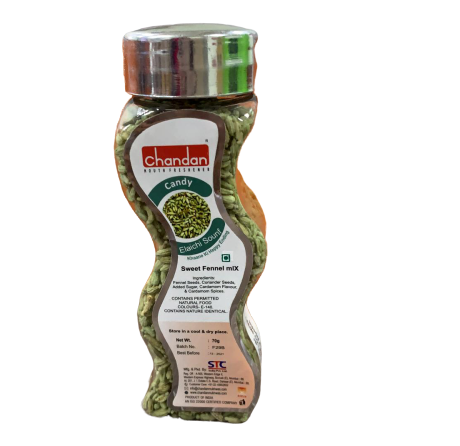 Chandan Mouth Freshener Elaichi Sounf (Sweet Fennel Mix with Cardamom Flavored)