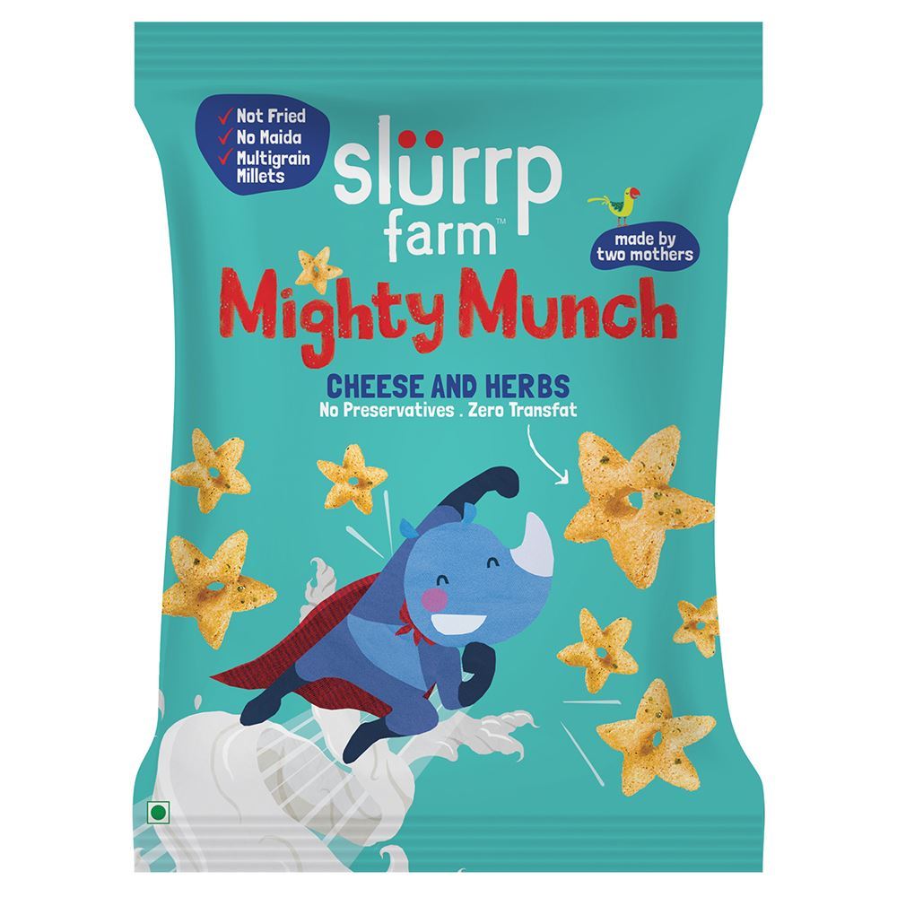 Slurrp Farm Mighty Munch Cheese & Herbs Puff 