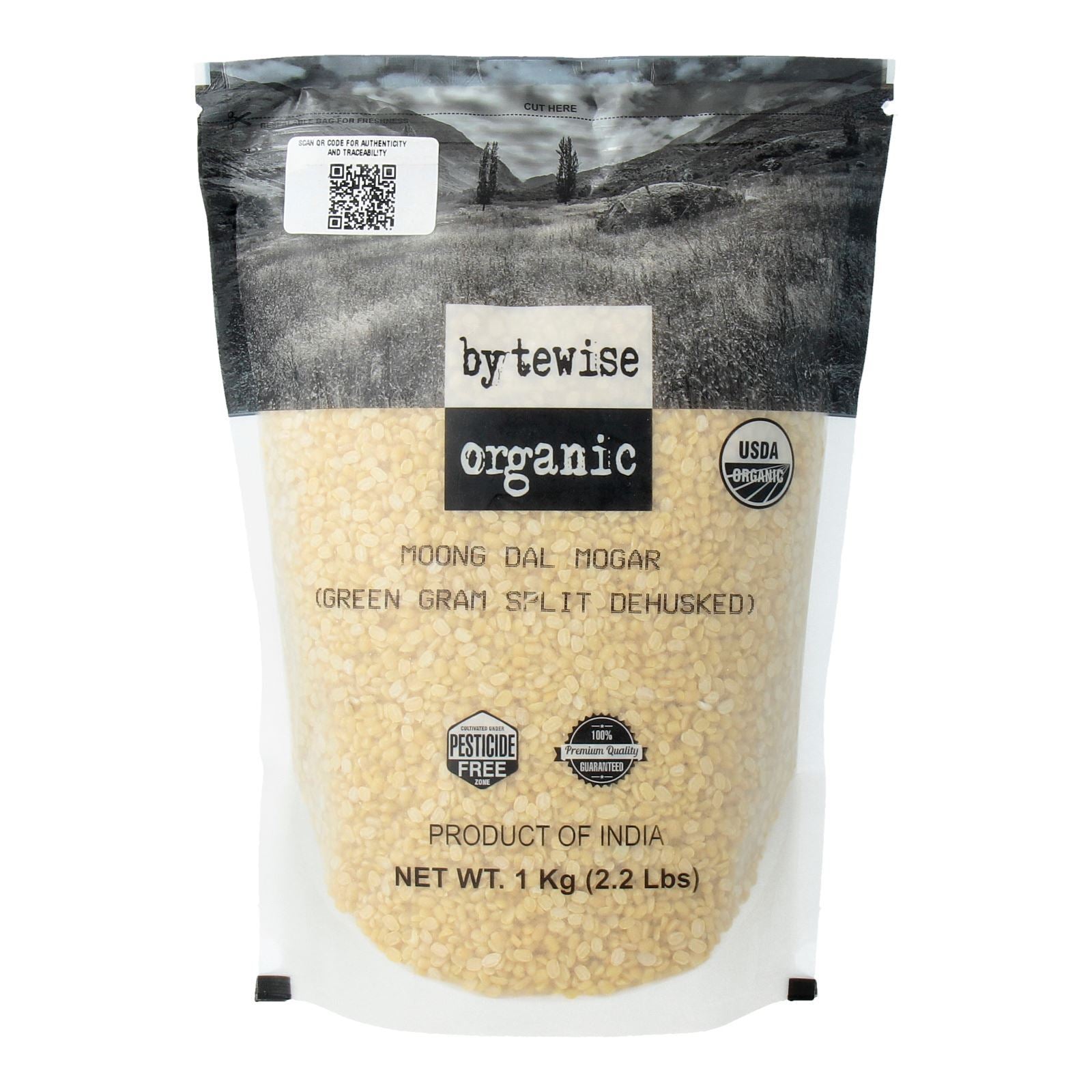 Bytewise Yellow Moong Dal Mogar(Green Gram Split Dehusked) (Certified ORGANIC)