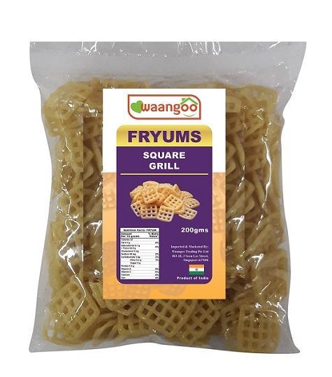 Waangoo Fryums Square Grill In White Colour (Papad)