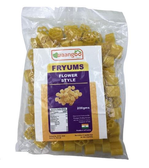 Waangoo Fryums Flower In Yellow Colour (Papad)