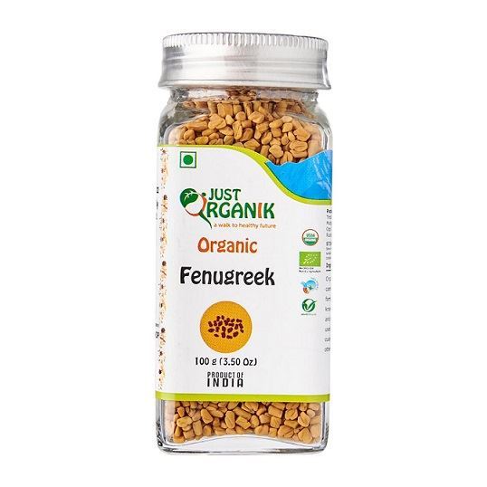 Just Organik Fenugreek Seeds Bottle (Certified ORGANIC)