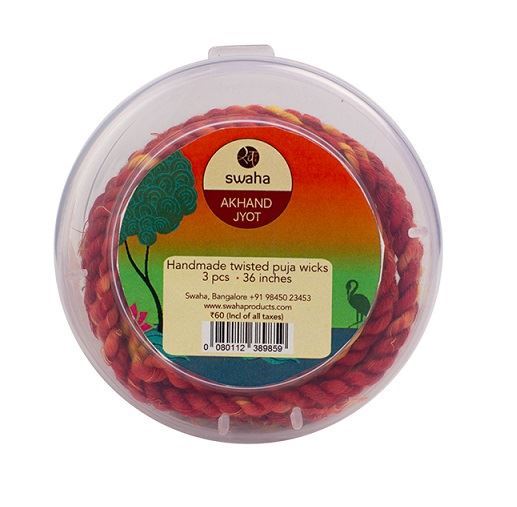 Swaha Akhand Jyoti Puja Wicks Red