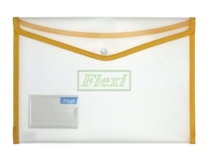 Flexi Brand Clear/Translucent Bag With Coloured Trimming YELLOW A 4 (DB 805A) 