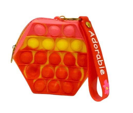 Pop it Cute Coin Mini Pouch/Purse Silicone HEXAGON Shape (Colour May Vary)