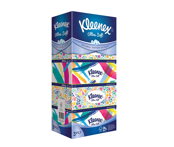 Kleenex Ultra Soft 3 Ply Floral Facial Tissue